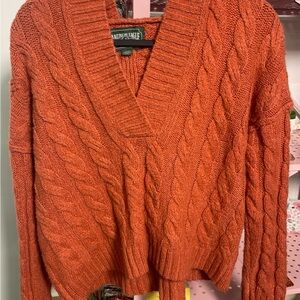 American Eagle Outfitters V-Neck Sweater - Rust